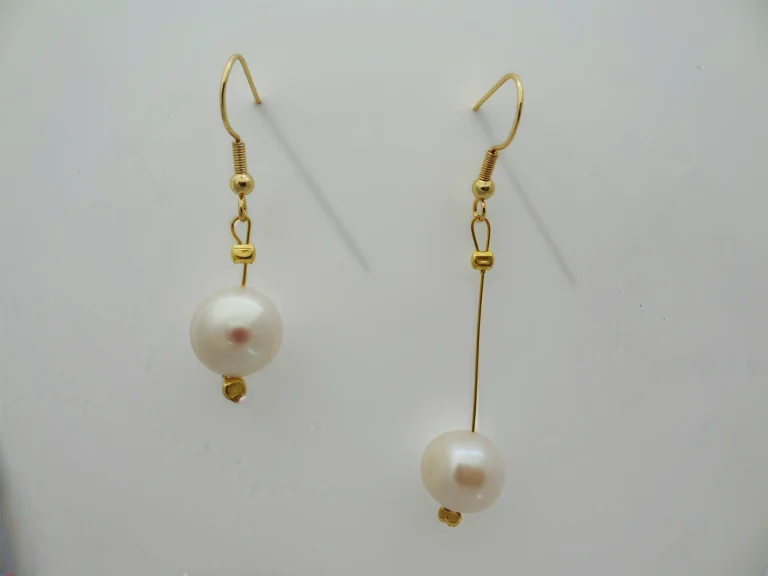 Ohranhänger silberschmuck Süßwasser Perlen Ohrring mit S925 Silber Hacken vergoldet