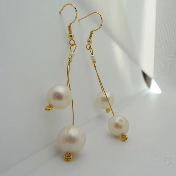 Ohranhänger silberschmuck mit echten perlen vergoldet