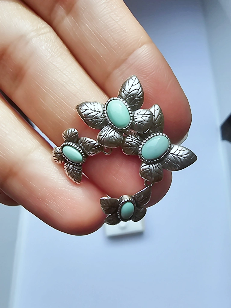 20250626_165244_副本 Ohrringe Türkis grün Schmetterling 925 Sterling Silber Vintage Design Geschenke Damen