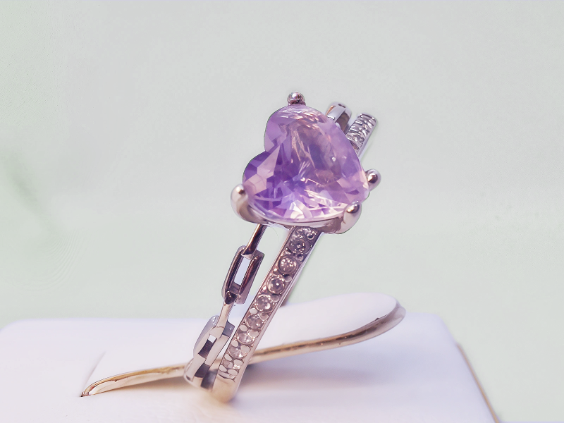 DSC08176_change_1 Damenring Amethyst Lila Herz 925 Sterling Silber Damen Geschenke