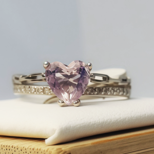 DSC08180_change Damenring Amethyst Lila Herz 925 Sterling Silber Damen Geschenke