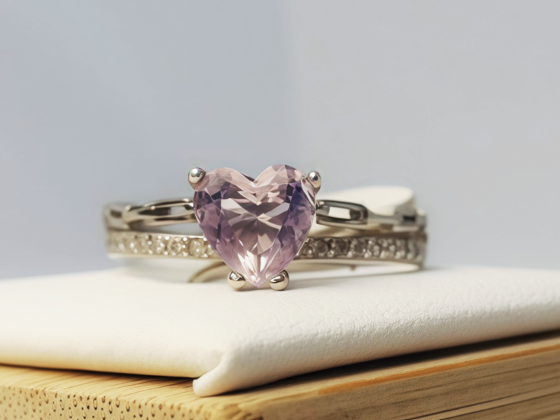 DSC08180_change Damenring Amethyst Lila Herz 925 Sterling Silber Damen Geschenke