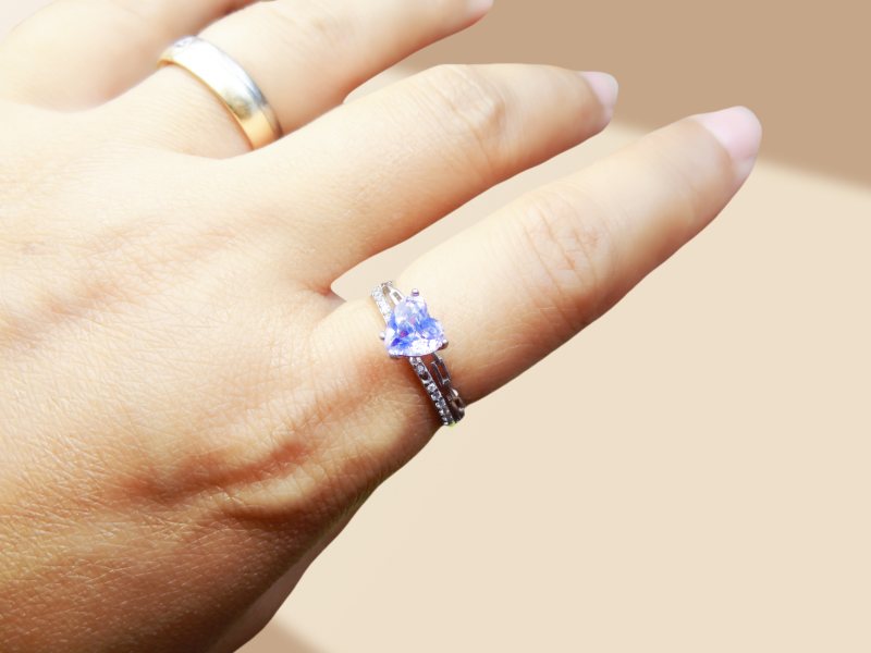 DSC08181_change Damenring Amethyst Lila Herz 925 Sterling Silber Damen Geschenke