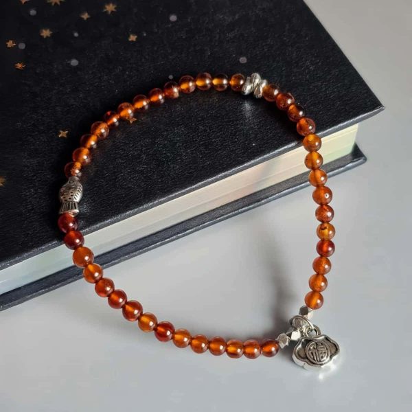 AB-GNA-01-2 Armband Damen mit Garnet Fanta-Orange