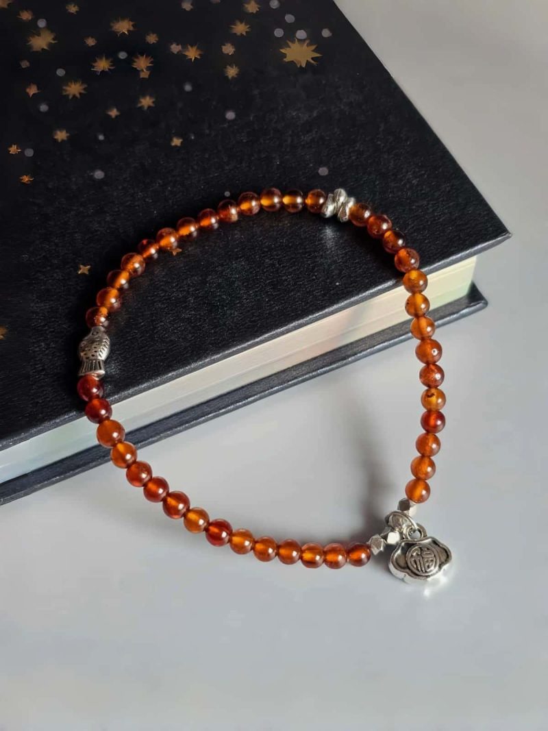 AB-GNA-01-2 Armband Damen mit Garnet Fanta-Orange