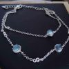 Amband-Aquamarin-Stern-Stahl-01 Armband Aquamarin Zirkonia Double Kette