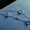 Amband-Aquamarin-Stern-Stahl-06 Armband Aquamarin Zirkonia Double Kette