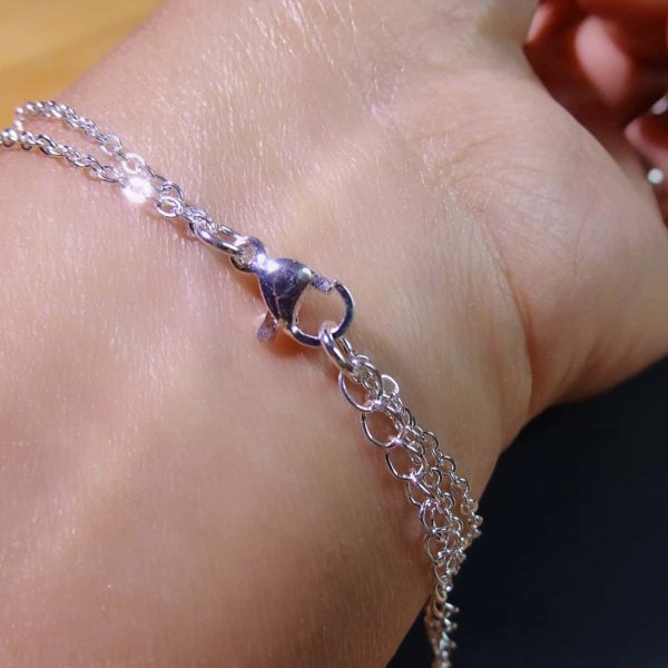 Armband Aquamarin Zirkonia Double Kette