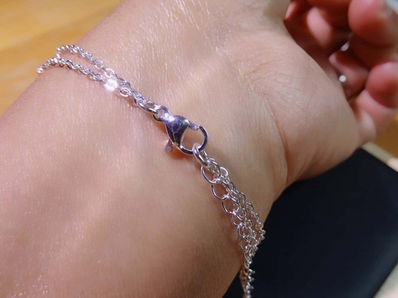 Amband-Aquamarin-Stern-Stahl-09 Armband Aquamarin Zirkonia Double Kette