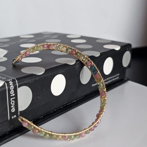 Armband Turmalin Drahtarmband Regenbogen Bonbonfarben offenes Design