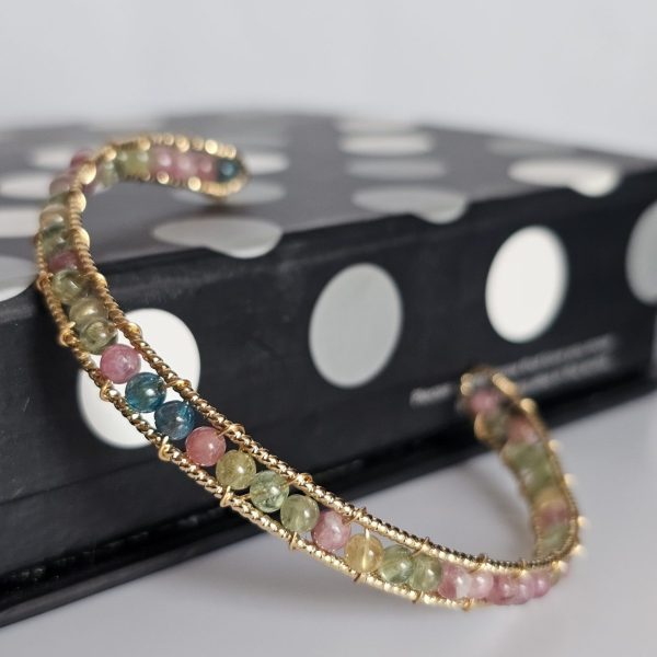 Armband Turmalin Drahtarmband Regenbogen Bonbonfarben offenes Design