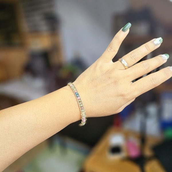 Armband Turmalin Drahtarmband Regenbogen Bonbonfarben offenes Design