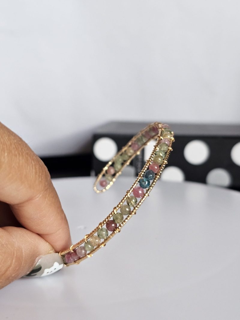 Armband Turmalin Drahtarmband Regenbogen Bonbonfarben offenes Design
