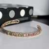 Amband-Tourmalin-6mm-08 Armband Turmalin Drahtarmband Regenbogen Bonbonfarben offenes Design