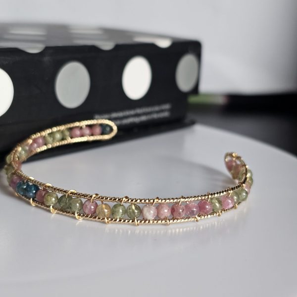 Armband Turmalin Drahtarmband Regenbogen Bonbonfarben offenes Design