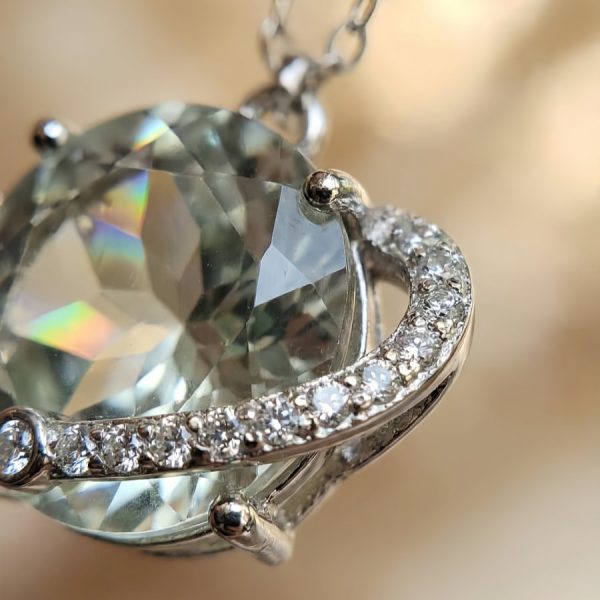 Anhanger-Planaten-09 Silber Halsanhänger mit Stein Quarz Kristall Planetenanhänger