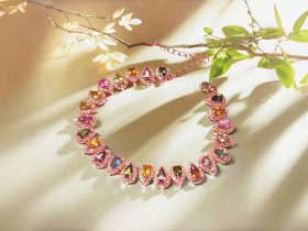 Armband mit bunten Tumalin Edelstein