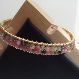 Tourmalin Armreif 14k-vergoldet