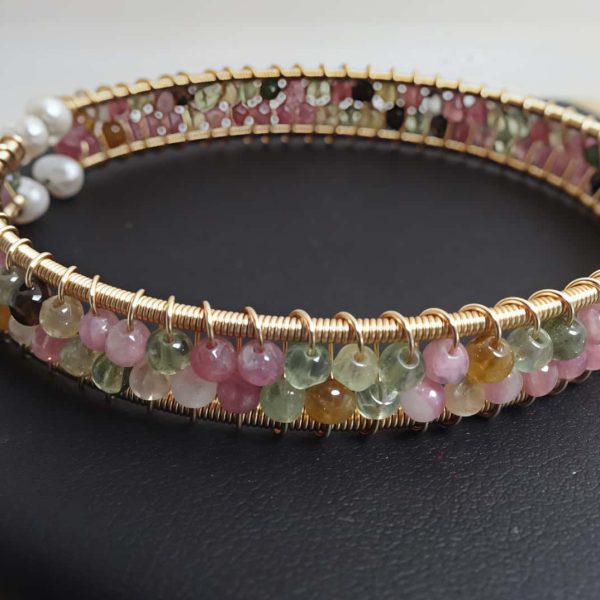 Tourmalin Armreif 14k-vergoldet