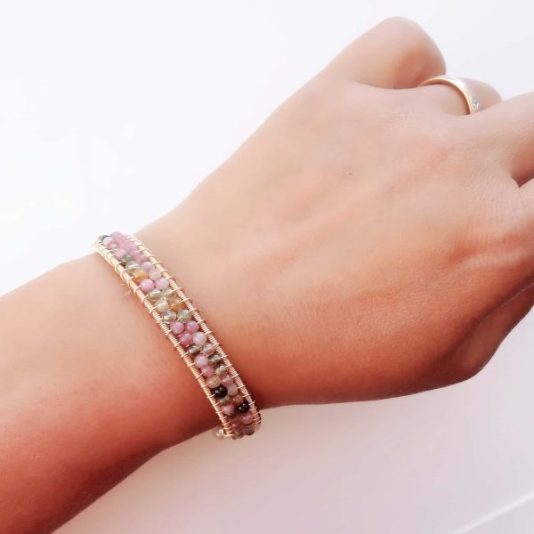 Tourmalin Armreif 14k-vergoldet