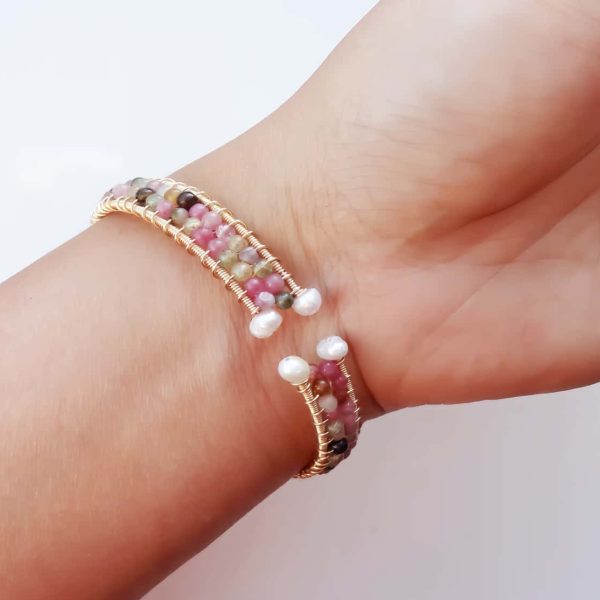 Tourmalin Armreif 14k-vergoldet