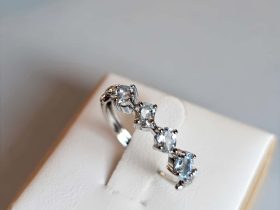 DR-TDS-03-1 Modeschmuck Ring, Hochwertige Schmuck Ring, Aquamarin Damenring Verlobt Ring, Naturstein Ring, Naturstein Schmuck, blaue Ring, Ring mit Blaustein