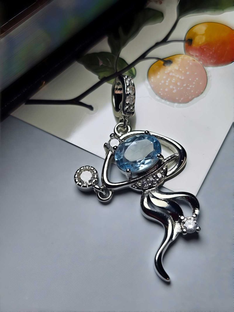 HA-TDS-03-1 Topas Anhänger Damen, Quallen Ozean Design für Weiseheit