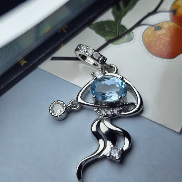 HA-TDS-03-2 Topas Anhänger Damen, Quallen Ozean Design für Weiseheit