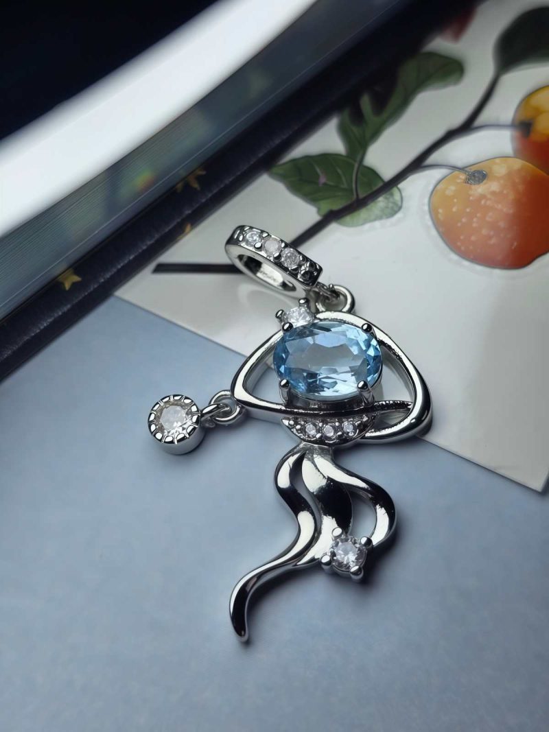 HA-TDS-03-2 Topas Anhänger Damen, Quallen Ozean Design für Weiseheit