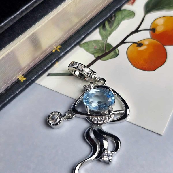 HA-TDS-03-4 Topas Anhänger Damen, Quallen Ozean Design für Weiseheit