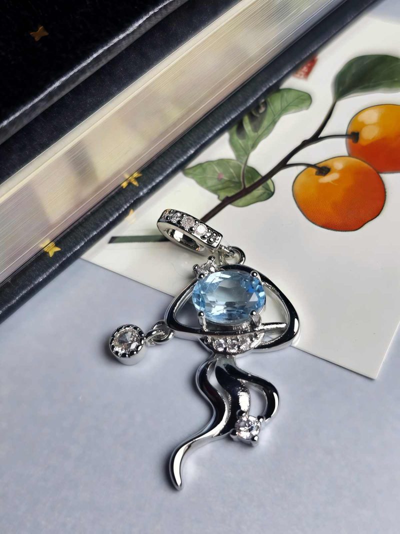 HA-TDS-03-4 Topas Anhänger Damen, Quallen Ozean Design für Weiseheit