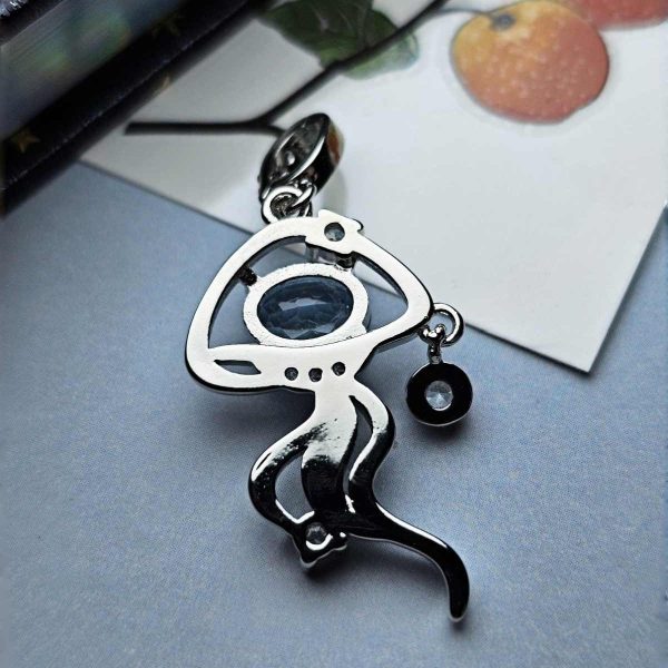 HA-TDS-03-5 Topas Anhänger Damen, Quallen Ozean Design für Weiseheit