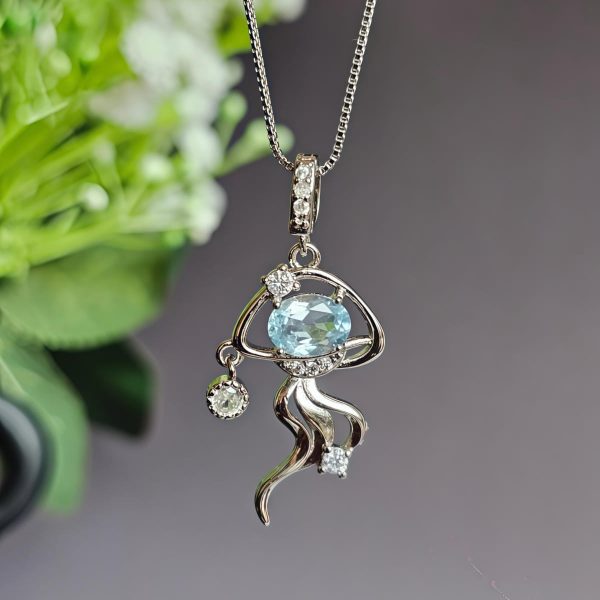 HA-TDS-03-7 Topas Anhänger Damen, Quallen Ozean Design für Weiseheit