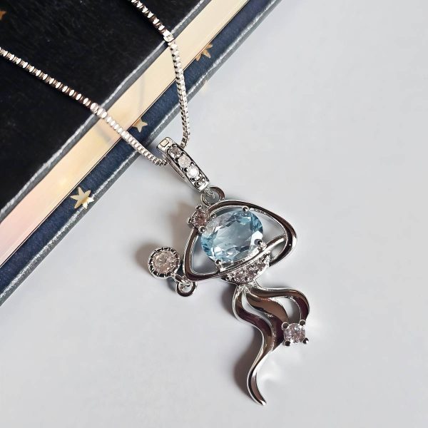 HA-TDS-03-8 Topas Anhänger Damen, Quallen Ozean Design für Weiseheit