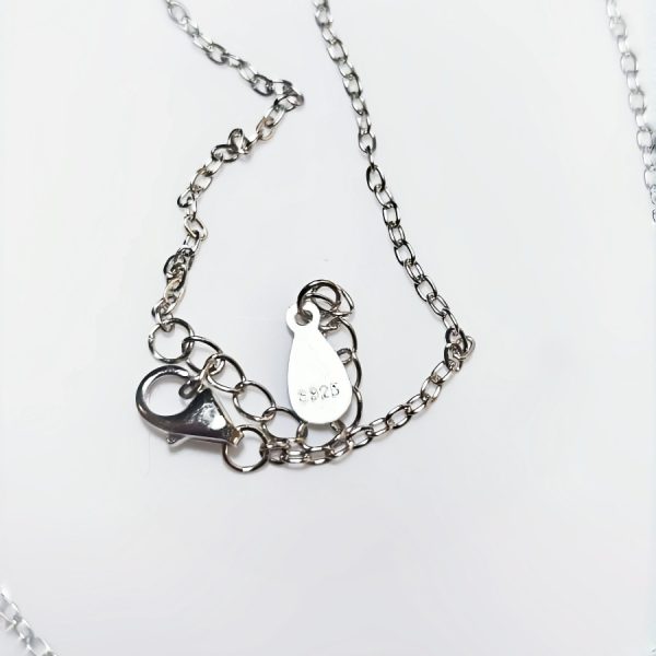 Halskette-HK0002-09 925er Silber Sternenlicht Halskette mit Weißkristall