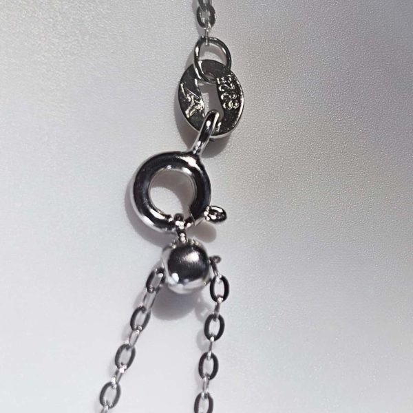 Halskette 925er Sterlingsilber mit eingefasstem Jade Anhänger und Perle