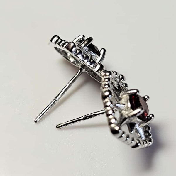 Herz-Stern-Ohrringe mit Granat