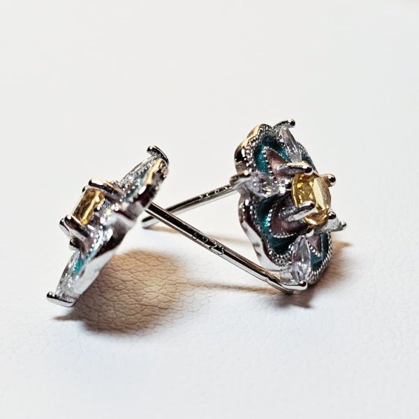 Ohring-BlaueEmaille-Gelberquarz