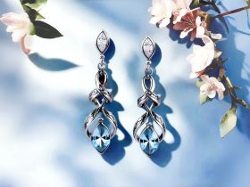 Ohrringe silber mit blauem stein