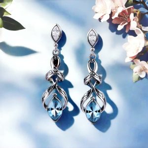 Ohrring-Katalog-Bilder-01 925 Silber Halskette mit blauer Jade und Perle – Eleganter Schmetterlingsanhänger für Damen