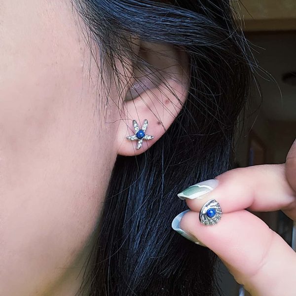 Ohrring Ohrstecker Ocean Silber Nadel gegen Allergie