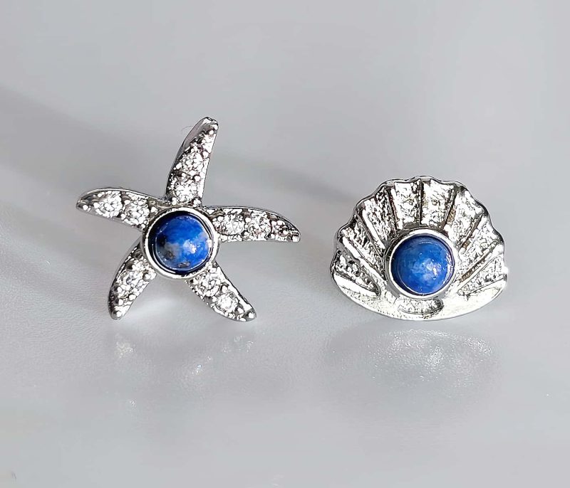 Ohrring-Ocean-06 Ohrringe Ohrstecker Ocean Silber Nadel Lapislazuli Meer Ocean