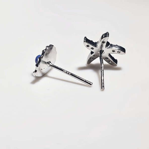 Ohrring Ohrstecker Ocean Silber Nadel Ohrringe Lapislazuli Meer Ocean