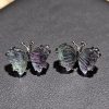 Ohrring-Schmetterling2-03 Ohrstecker Damen Modeschmuck Fluorite Stein Blau Schmetterling Geschenke für Sie