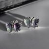 Ohrring-Schmetterling2-05 Modeschmuck Ohrstecker Fluorite Schmetterling mit Silber Stift