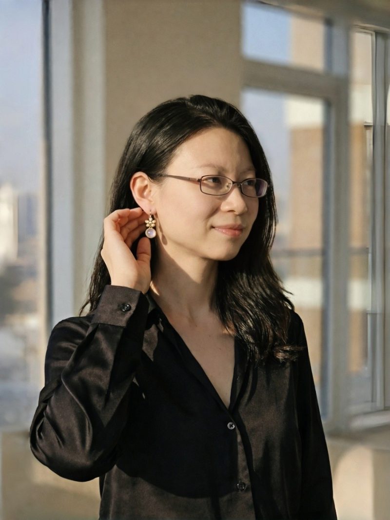 Damen Ohrring mit Rosenkristall Naturstein