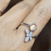 Ring-Mondstein-04 Damenringe Mondstein Madagascar Schmetterling 925 Sterling Silber