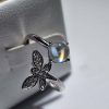 Ring-Mondstein-05 Damenringe Mondstein Madagascar Schmetterling 925 Sterling Silber