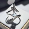 Ring-Mondstein-08 Damenringe Mondstein Madagascar Schmetterling 925 Sterling Silber