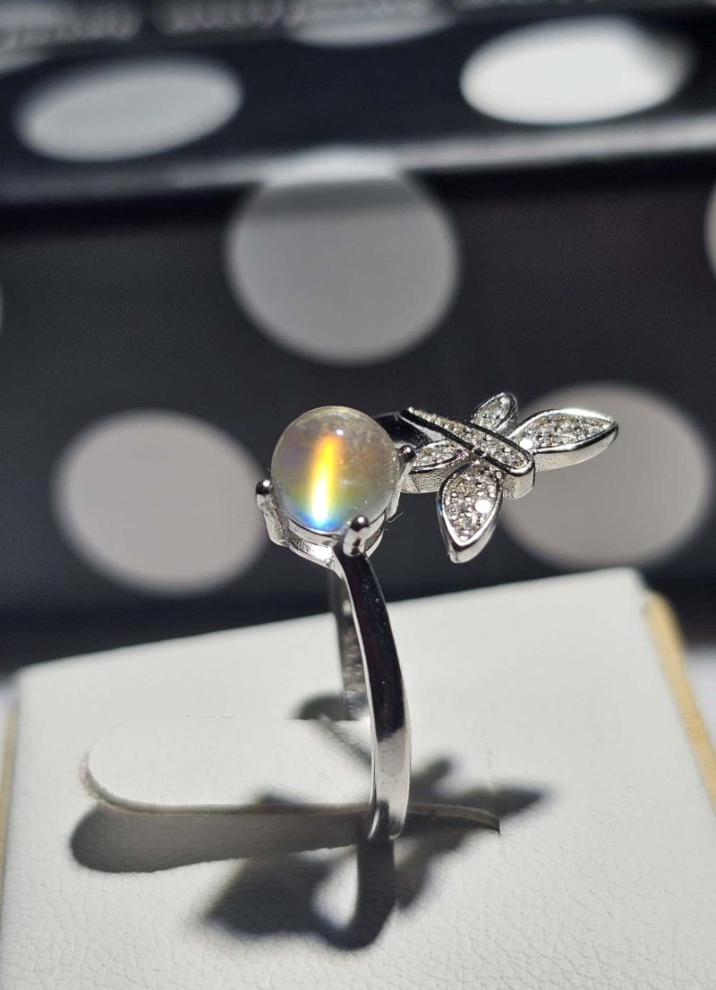 Ring-Mondstein-09 Damenringe Mondstein Madagascar Schmetterling 925 Sterling Silber